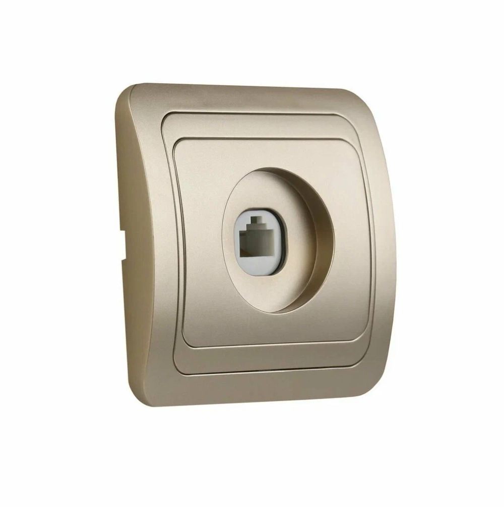 Компьютерная розетка RJ45 1-местная шампань Марс SBE-02c-S1-RJ