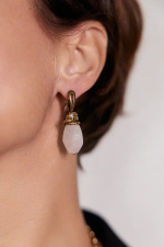 HMG 1019 розовый кварц Серьги арт.890