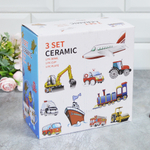 Набор керамической посуды 3 предмета: кружка 8*7см, тарелка плоская 18см, тарелка суповая 11*5.5см.