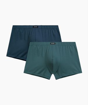 Трусы мужские боксеры (2шт), Atlantic 2RMH-007, хлопок, сине-зеленый + зеленый