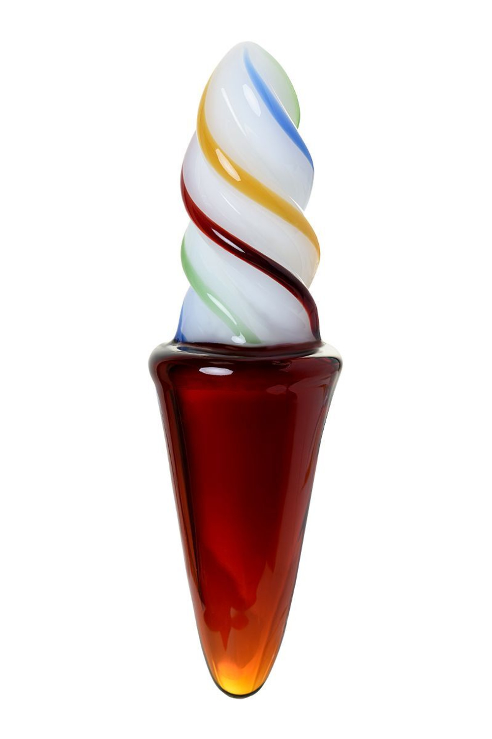 Коническая стеклянная анальная втулка Sexus Glass - 16 см.