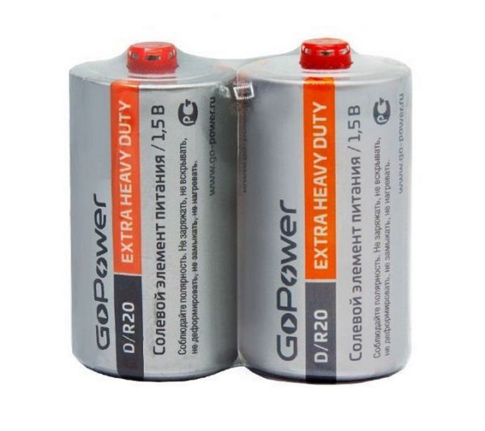 Батарейка R-20 GOPOWER Zinc (2шт)