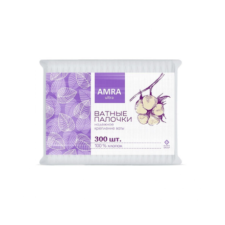 Ватные палочки Amra зип 300 шт