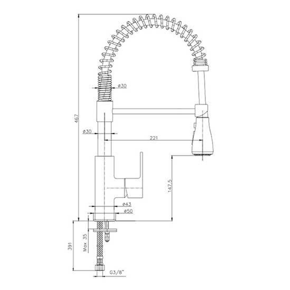 Смеситель E.С.А. Nita 102518106EX для кухни схема