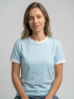 Футболка голубая с отворотами