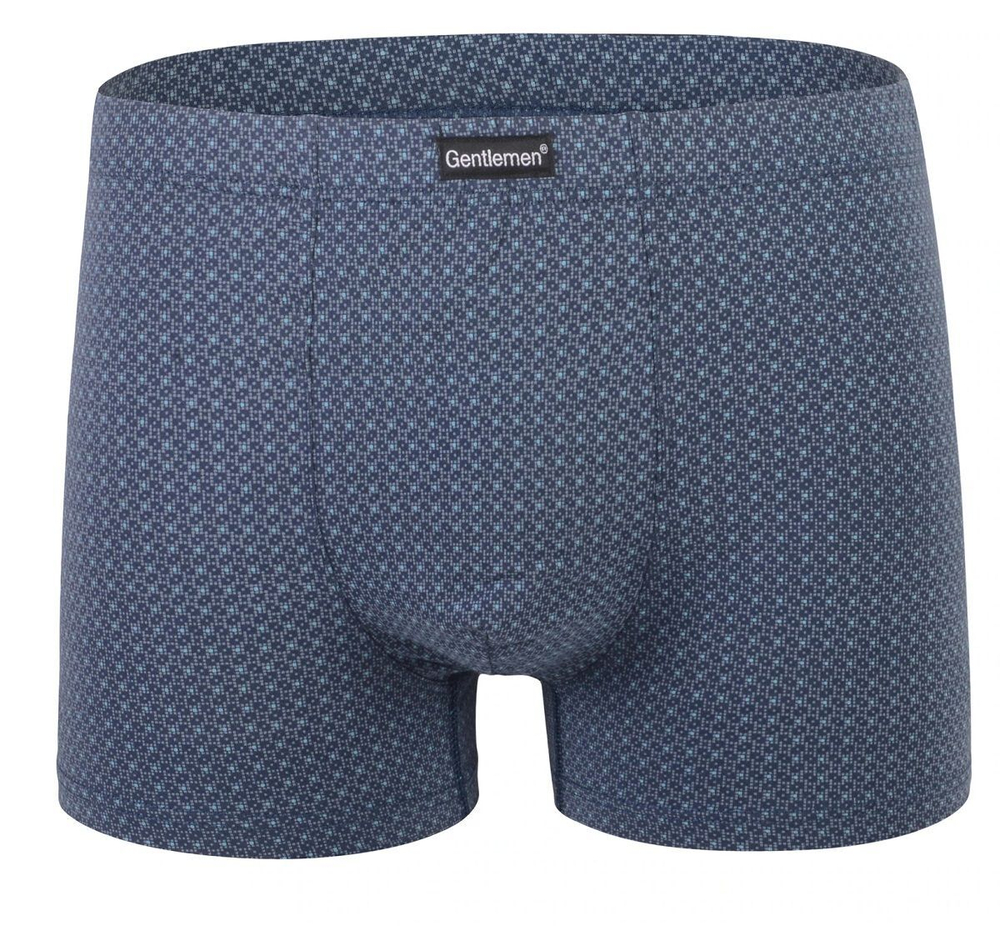 Мужские трусы-боксеры из принтованного хлопкового полотна (Размер: M) (Цвет: синий)