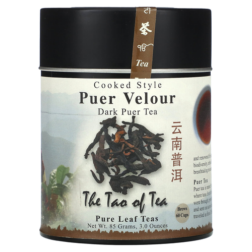 The Tao of Tea, приготовленный темный чай пуэр, пуэр-велюр, 85 г (3 унции)