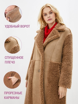 Шуба женская чебурашка тедди пальто, SilverFox (арт. S1024cb)