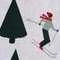 Плед из хлопка с новогодним рисунком let's ski из коллекции new year essential, 130x180 см