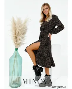 Платье 2141-черный-коричневый Minova