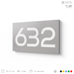 Номер на дверь 632, табличка на дверь для офиса, квартиры, кабинета, аудитории, склада, серая 120х70 мм, Айдентика Технолоджи