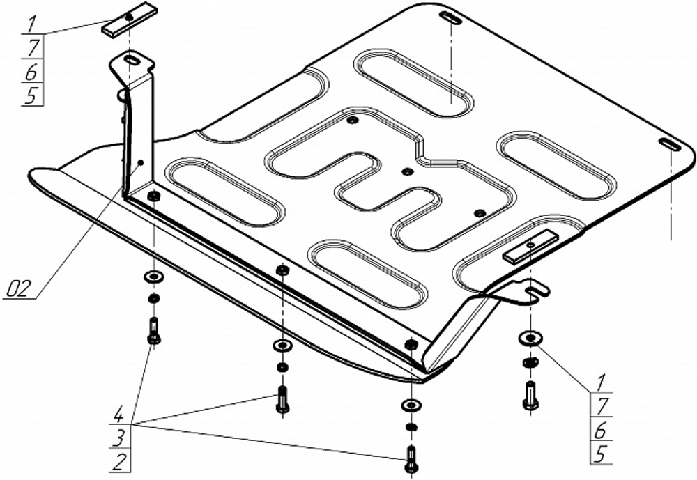 Защита заднего электромотора. 4 мм, Алюминий для Voyah Free 2023-н.в., Motodor.348605