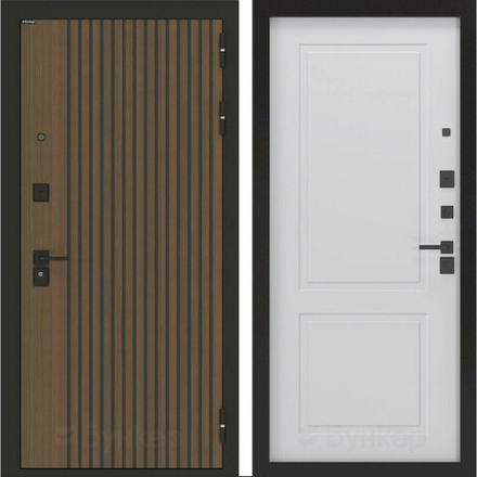 Входная металлическая дверь Бункер HIT Хит B-02 / ФЛ-609 Белый софт (белый матовый, без текстуры)