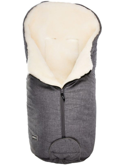 Конверт Bozz из стриженой овчины серый меланж с белой
