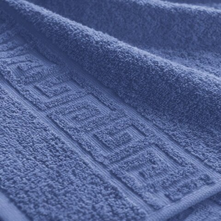 Полотенце махровое "П37. ТЁМНО-ГОЛУБОЙ", 100% хлопок, Туркмения.