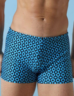 Мужские пляжные боксеры +size с геометрическим принтом (Размер: 4X) (Цвет: черный)