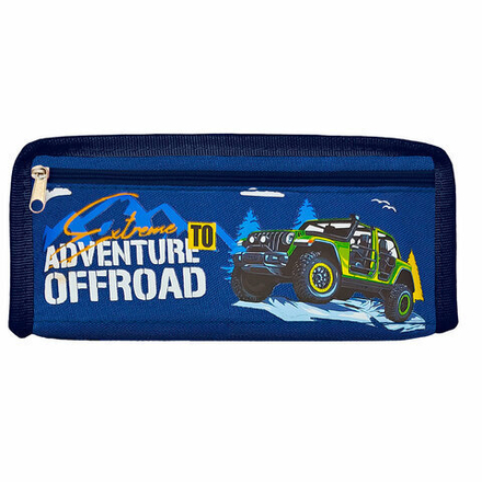 Пенал ЮНЛАНДИЯ ЮНИОР, 2 отделения, полиэстер, "Offroad", 21х8х6 см, 273813