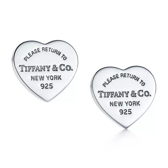 Серьги Tiffany & Co. Heart Tag Stud Earrings в серебре