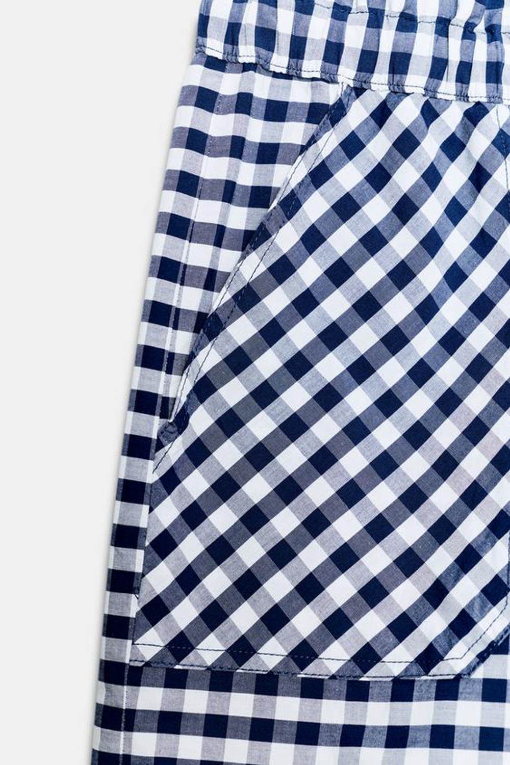 ZARA ШОРТЫ В КЛЕТКУ ВИШИ — ZW COLLECTION, БЕЛЫЙ/МОРСКОЙ СИНИЙ