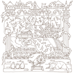 To the beyond of the world fairy tale story. Coloring book