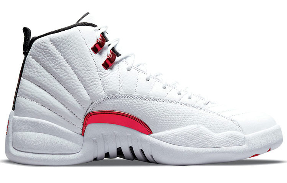 Jordan Air Jordan 12 retro "twist" high-top retro basketball shoes men's white and red 2021 edition