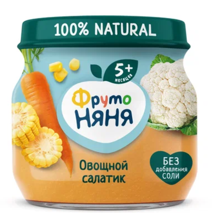 Пюре овощное Фруто Няня овощной салатик 80 гр