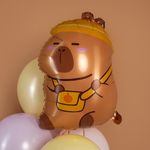 Шар (22''/56 см) Фигура, Капибара с сумочкой, 1 шт.