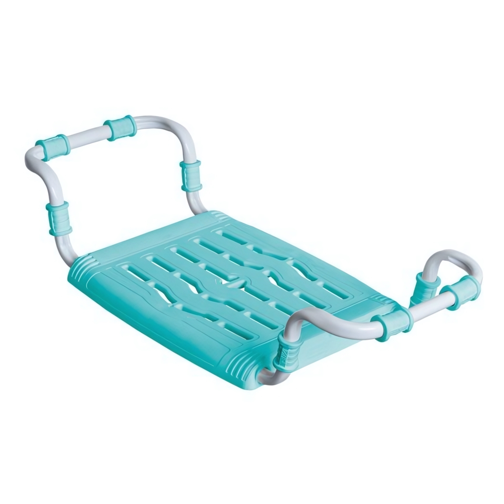 СВ5 Сиденье в ванну раздвижное БИРЮЗА нагрузка не более 100кг, каркас - металл, сиденье - пластик