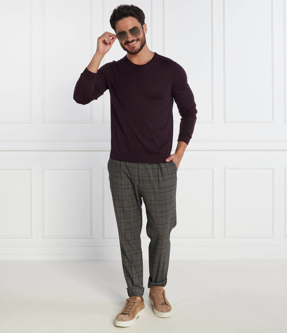 Хлопковый свитер leno-p BOSS BLACK - бордовый(50468239)