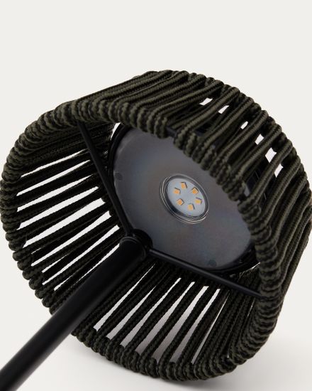 Уличная настольная лампа Aldet на солнечной батарее с зеленым шнуром