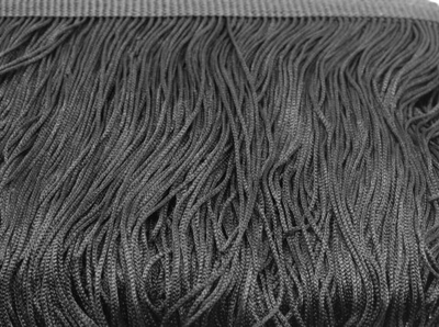 Тесьма текстиль бахрома, 30 см, чёрный