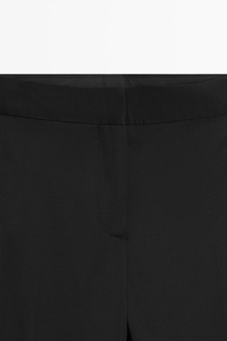Massimo Dutti Прямые брюки из 100% холодной шерсти, черный