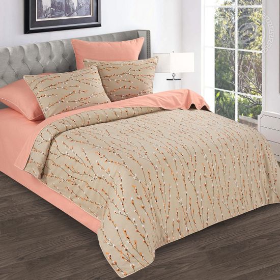 Евро комплект постельного белья Кейтлин велюр (фуле)