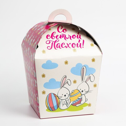 Пасхальная коробочка "Крольчата", 17 х 17 х 26 см 7575801