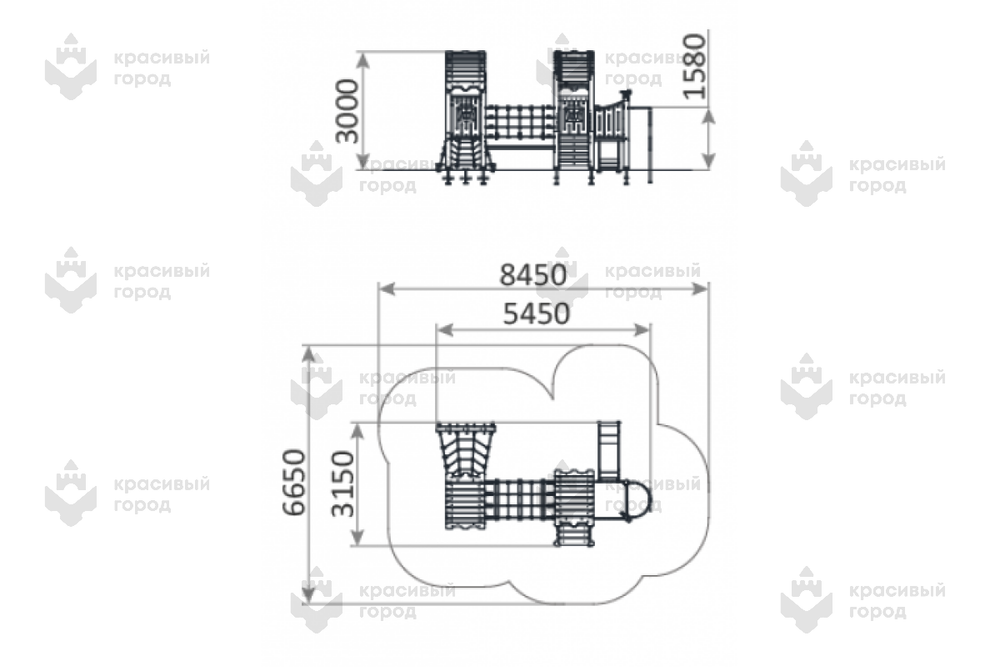 Игровой комплекс Робинзон с мостиком