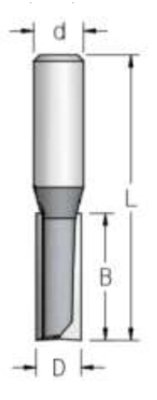 Фреза пазовая  D8 B19 Z2 хвостовик 12 P230802