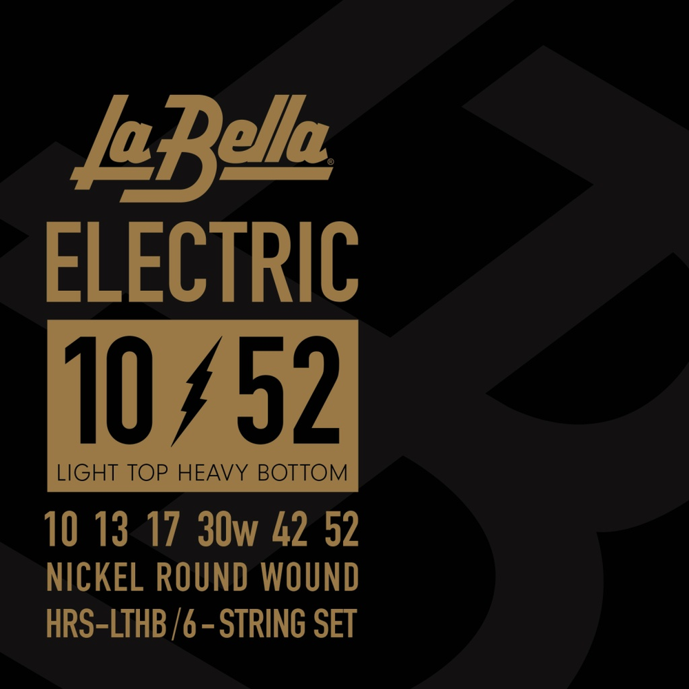 La Bella HRS-LTHB Hard Rockin Steel Комплект струн для электро-гитары, 010-052. Верхние струны - сталь, басовые струны - стальной керн в никелированной оплетке.