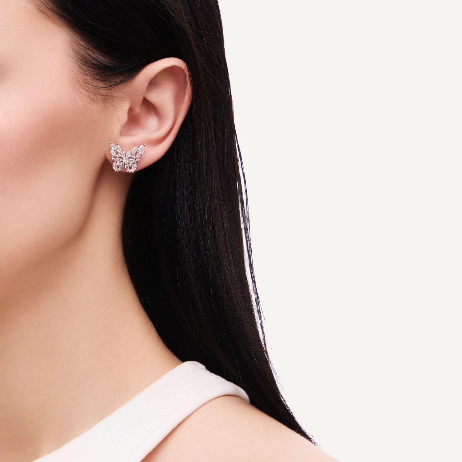 Серьги Butterfly Studs Earrings - Silver