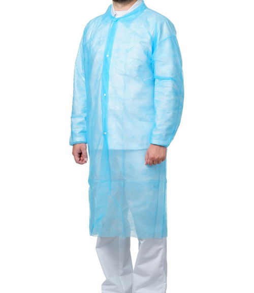 Халат одноразовый для посетителя на кнопках, пл. х 30 гр./м, 110-150 см
