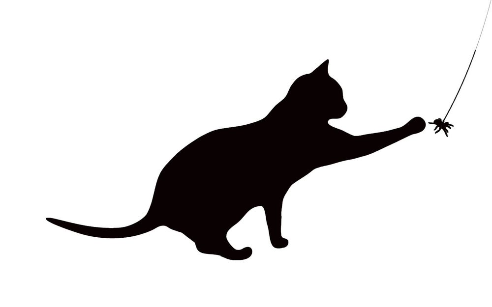 наклейка на стену интерьерная WHYPRO STICK "Игривый кот или кошка", виниловая
