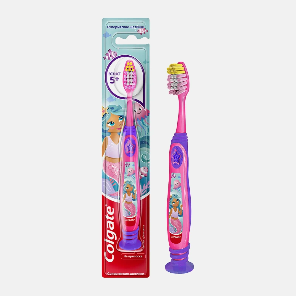 Зубная щётка Colgate Barbie StarSmile детская 5+ супермягкая 28г