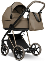 Детская коляска Roan Sol Vintage Luxury 2.0 3 в 1 с автокреслом Tutis Elo Lux EduSky Black VIN 03/MM Mocha Mousse/Cappuccino/руч.Cappuccino
