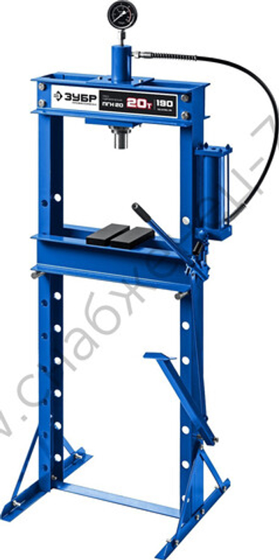 ЗУБР ПГН-20, 20 т, гидравлический пресс с гидронасосом и манометром, Профессионал (43072-20)