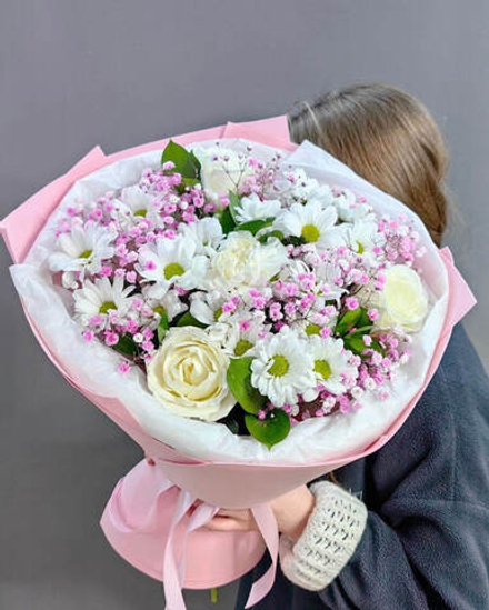 Авторский букет в розовой гамме