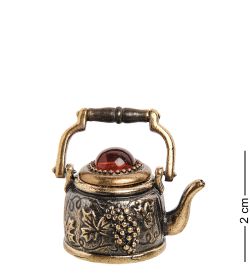 AM-1137 Наперсток «Чайник с крышкой» (латунь, янтарь)