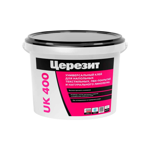 ЦЕРЕЗИТ UK400 Клей в/д универсальный для ПВХ и текстильных покрытий 7кг 2144148