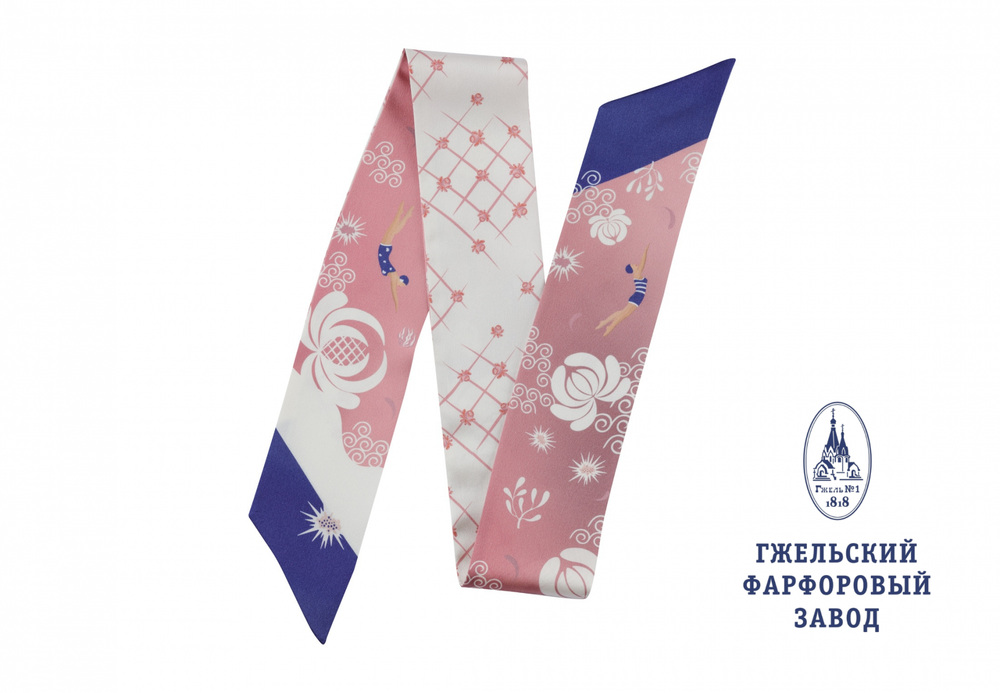 Шелковый твилли шарф розовый бриз