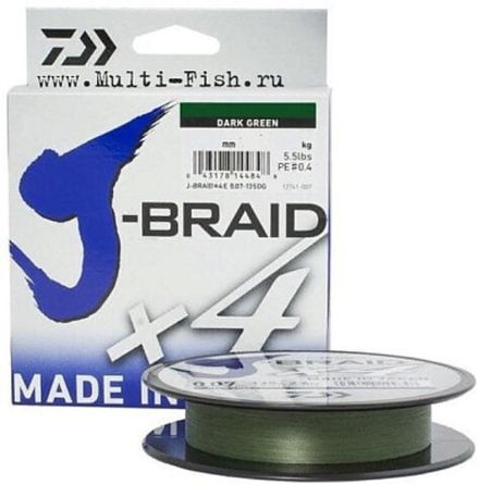 Леска плетеная J-Braid X4E 0.19mm-135m