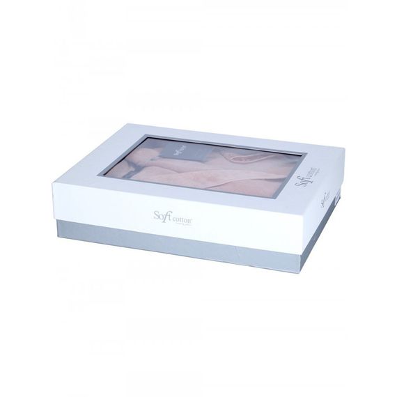 HAZEL розовый махровый женский халат Soft Cotton (Турция)