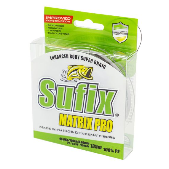 Леска плетеная SUFIX Matrix Pro зеленая 135 м 0.40 мм 45 кг